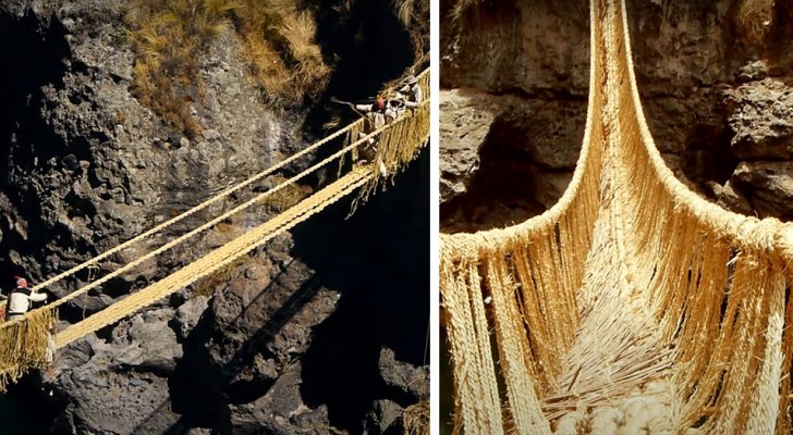Crolla un ponte Inca di oltre 500 anni fa: le tribù locali lo ricostruiscono intrecciando la corda