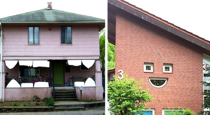 16 maisons à l'apparence humaine qui semblent nous regarder avec des expressions les plus étranges