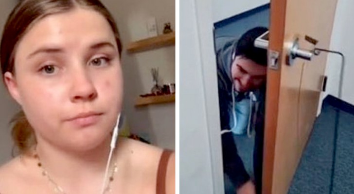 Girl chases an intruder from her room using a ploy her cop dad taught her