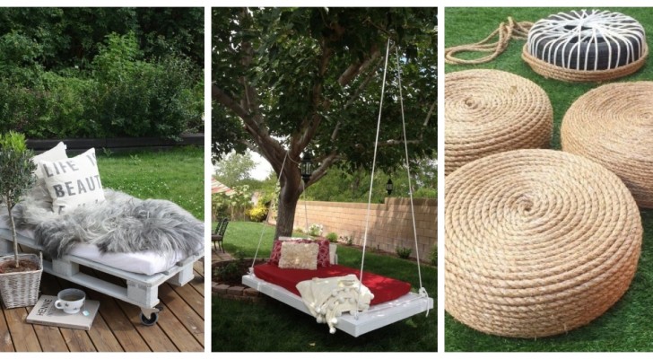 Poltrone, sedili e divani fai-da-te in giardino: mille idee per ogni esigenza