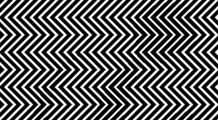 Können Sie etwas zwischen den schwarzen und weißen Linien erkennen? Testen Sie sich selbst mit dieser optischen Täuschung