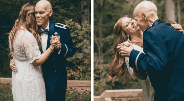 This bride-to-be organized a photo shoot to take pictures of the wedding dance with her sick father