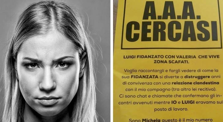 Tradita dal fidanzato, affigge dei volantini per cercare il partner dell'amante del suo ragazzo