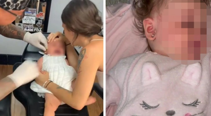 Porta la figlia di 6 mesi a fare i buchi alle orecchie: madre aspramente criticata sul web
