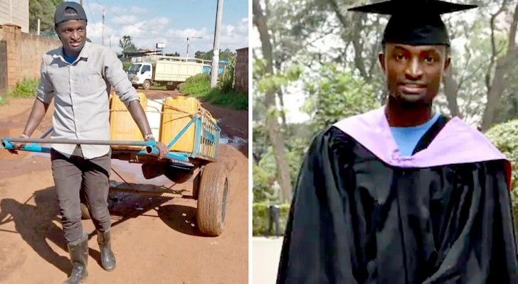 Poor boy manages to graduate from being a water seller with his father