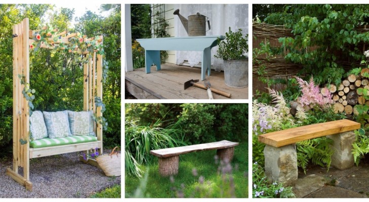 Rendi più comodo e piacevole il giardino aggiungendo una panchina, ne puoi costruire anche col fai-da-te