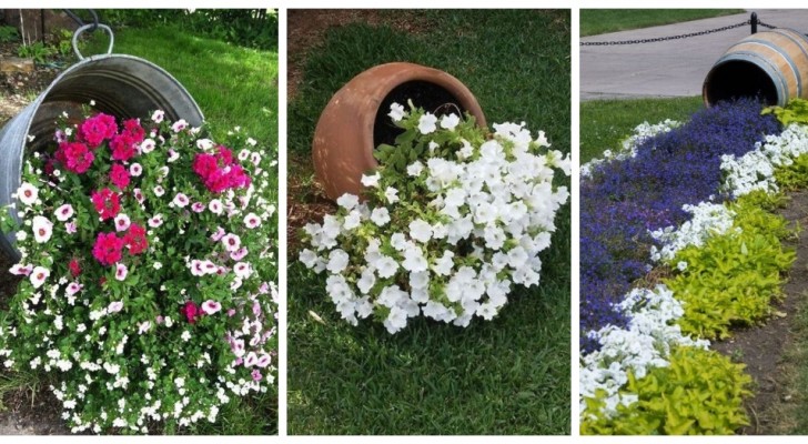 Umgedrehte Töpfe: viele Ideen, wie Sie Ihren Garten mit besonders schönen Arrangements verschönern können