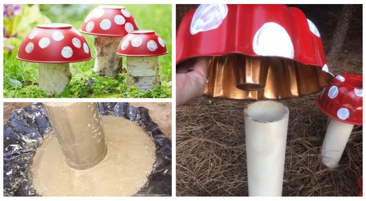 Realizza tante decorazioni a forma di simpatici funghetti per rendere più magico e creativo il tuo giardino