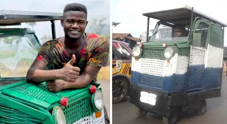 At 24, he made a car out of scraps and waste that is sustainable and can also be driven by the disabled