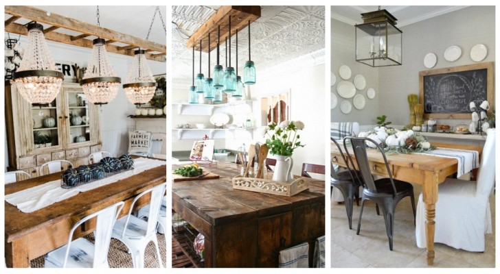 Låt dig inspireras av dessa vackra idéer och dekorera matsalen i perfekt farmhouse-stil