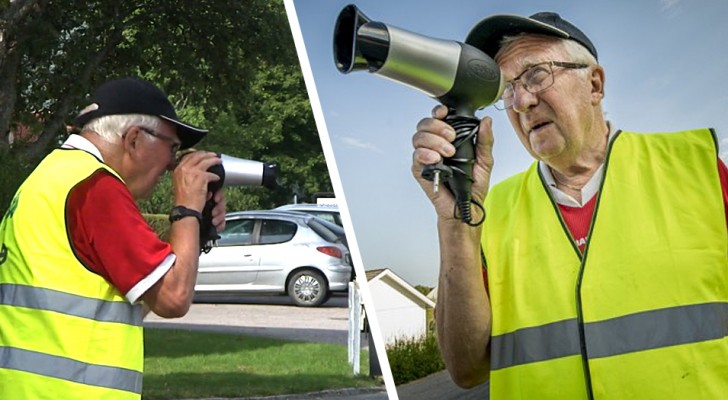 Hij gebruikt een föhn als snelheidscamera om auto's te vertragen: de vondst van deze oude man