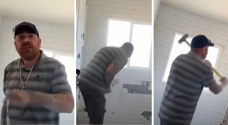 Arbeiter wird für Renovierungsarbeiten nicht bezahlt: Er zerstört das Badezimmer des Kunden mit einem Hammer