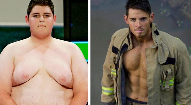 Er wog über 150 kg, heute ist er ein Feuerwehrmann und ein Model mit einem durchtrainierten Körper