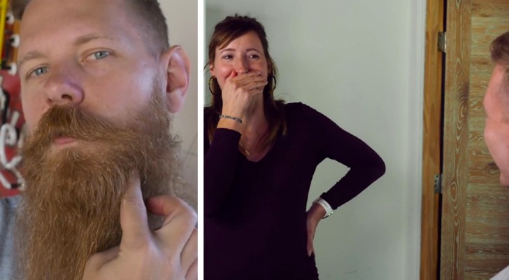 Il se rase la barbe après 8 ans et laisse tout le monde bouche bée : même sa femme a du mal à le reconnaître