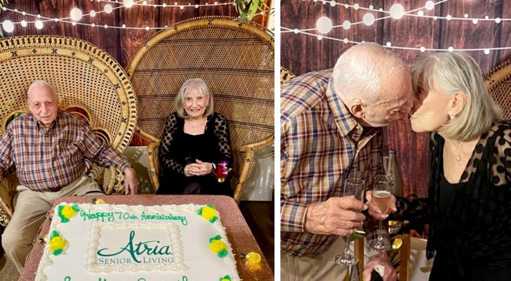 Um casal celebra seus 70 anos de casamento em uma casa de repouso com uma festa temática cubana