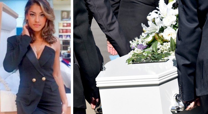 Une femme pose devant le cercueil de son père : les photos suscitent une vive polémique