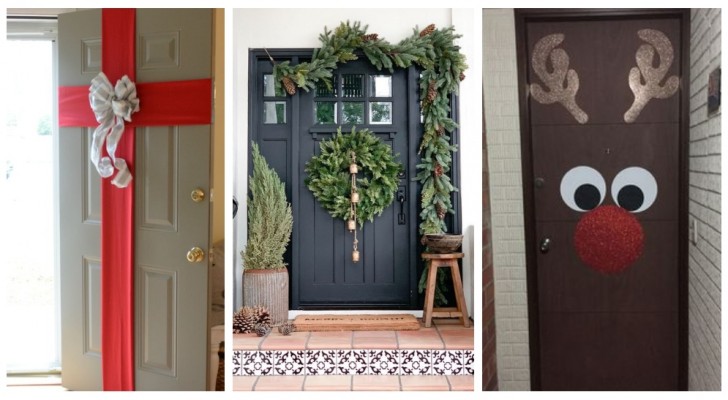 Lasciati ispirare da tante idee diverse per decorare la porta d'ingresso a Natale