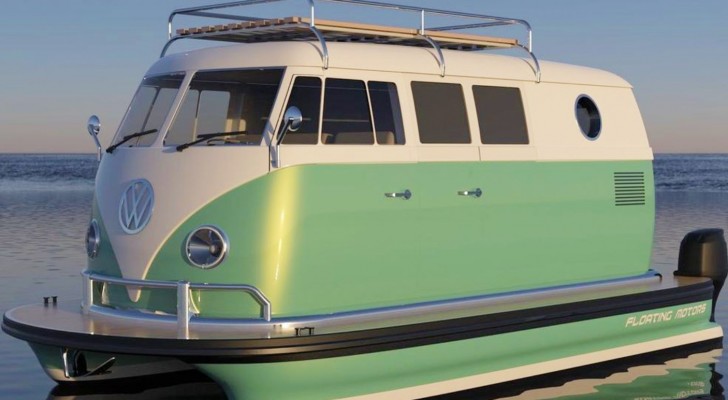 Drijvende motoren: een bedrijf transformeert de legendarische Volkswagen minibus in een luxe en originele boot