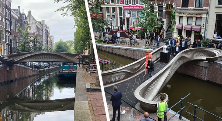 Världens första 3D-printade bro av stål har invigts i Amsterdam