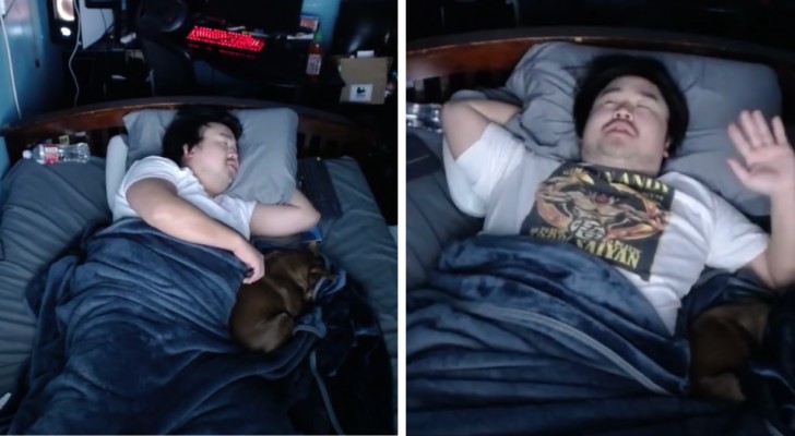 Er hat 16.000 Dollar verdienen, indem er sich selbst beim Schlafen filmt und sich von Nutzern im Schlaf stören lässt