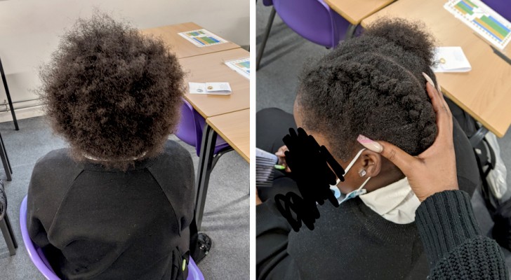 Insegnante sistema i capelli ad un'alunna durante la pausa: le si erano tutti scompigliati a causa della pioggia