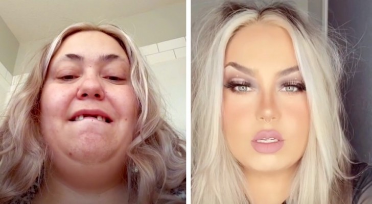 Hon kallar sig själv för "en bedragare" eftersom hon klarar att förvandla sitt utseende med hjälp av makeup
