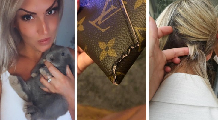 El conejito le muerde la cartera de Louis Vuitton, las zapatillas y el cabello: daños por más de 2300 euros pero ella lo ama