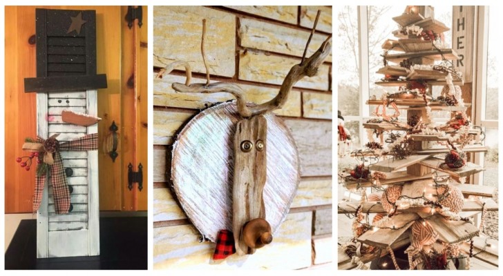 Ricicla con creatività il legno di recupero per fantastiche decorazioni di Natale da usare in tutta casa