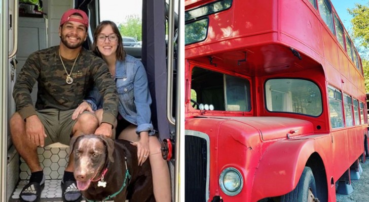 Die Verwandlung eines alten Londoner Busses in ein gemütliches Minihaus: das Kunststück dieses Paares