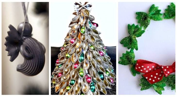 Weihnachtsdekorationen und -schmuck mit roher Pasta: Entdecken Sie viele Ideen mit allen Formaten