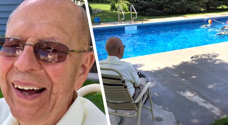 Älterer Mann eröffnet in seinem Hof ein Schwimmbad für die Kinder seiner Nachbarschaft: 