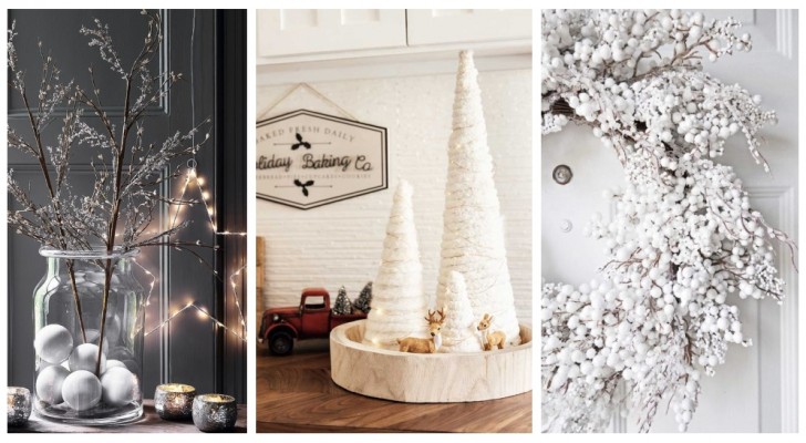 Noël tout blanc : laissez-vous inspirer par ces nombreuses décorations magiques pour des compositions toutes blanches