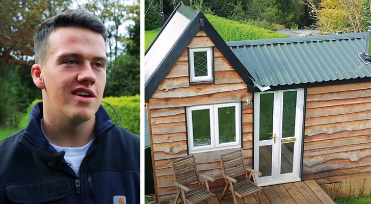 Im Alter von 17 Jahren baute er sein eigenes Minihaus aus recycelten Materialien, in dem es an nichts fehlt