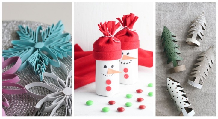 Decorazioni di Natale a costo zero? Creale riciclando con fantasia i tubi dei rotoli di carta igienica!