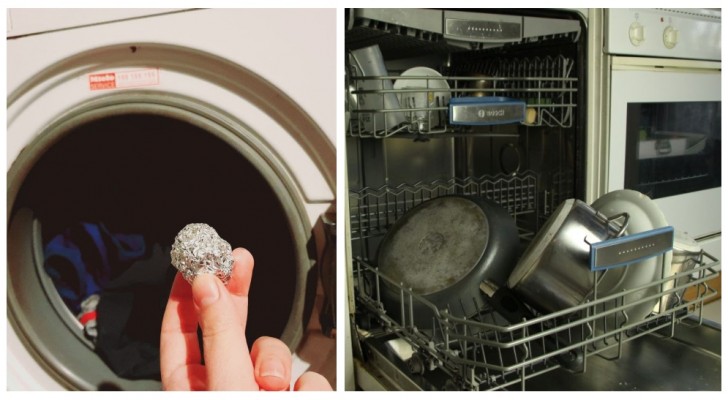 Une boule de papier d’aluminium dans la machine à laver ou dans le lave-vaisselle : découvrez cette astuce utile et efficace