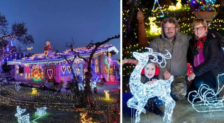 La casa incantata con 150mila luci natalizie: ogni anno i nonni la addobbano così per fare felici i nipoti