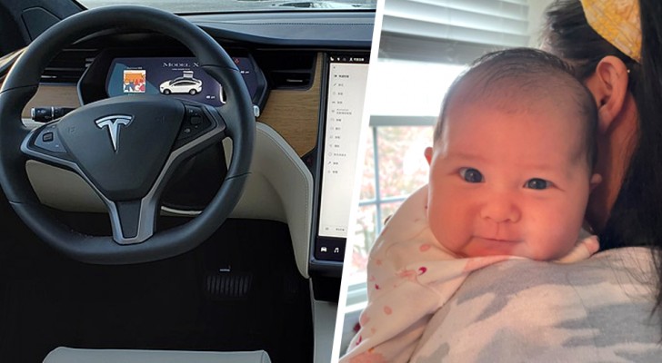 Ela dá à luz em um carro com piloto automático