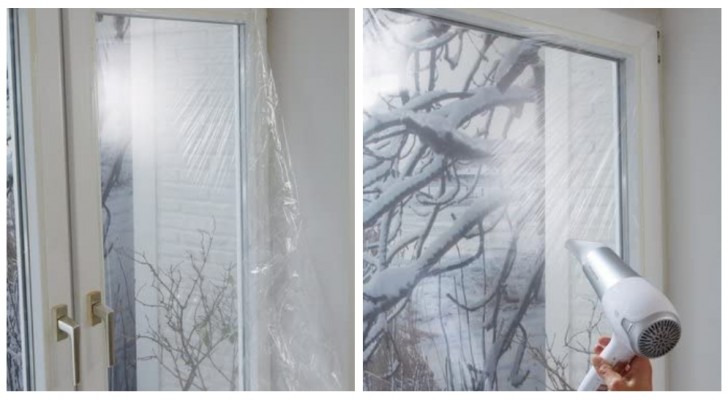 Combatti il freddo usando pellicole di plastica al posto dei doppi vetri ed evita la dispersione di calore