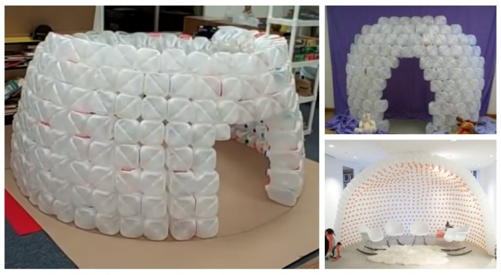 Igloo avec des flacons en plastique recyclés : créez une aire de jeu originale avec le recyclage créatif !