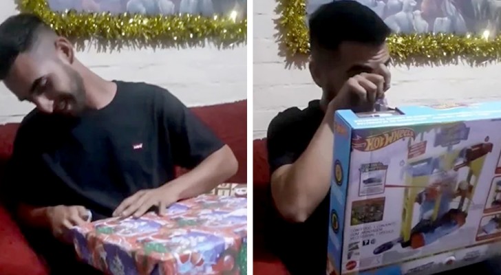 25-year-old son finally receives the toys he had always wanted but which his mother could never afford