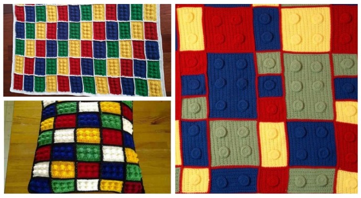 Couvertures et oreillers sur le thème des LEGO : de nombreuses idées colorées à réaliser facilement au crochet