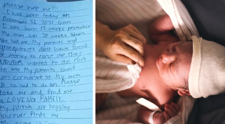 Newborn baby girl abandoned in the street is found on New Year's Eve with a letter: her parents are too poverty stricken to take care of her (+VIDEO)
