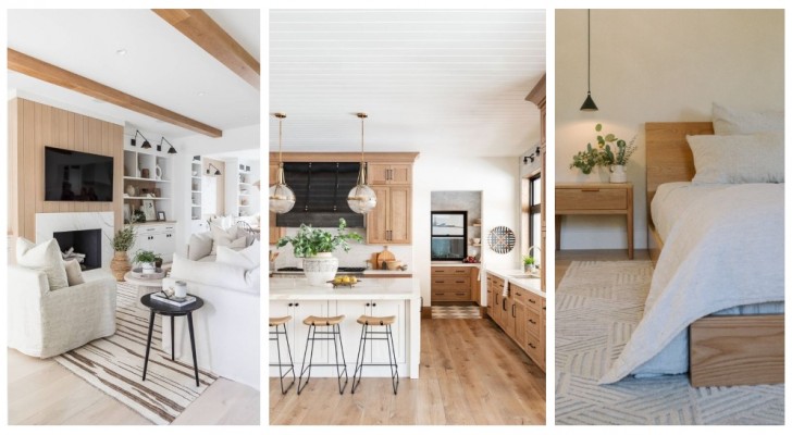 Weiß und Holz für Innenräume: 12 erstaunliche Vorschläge für ein Traumhaus