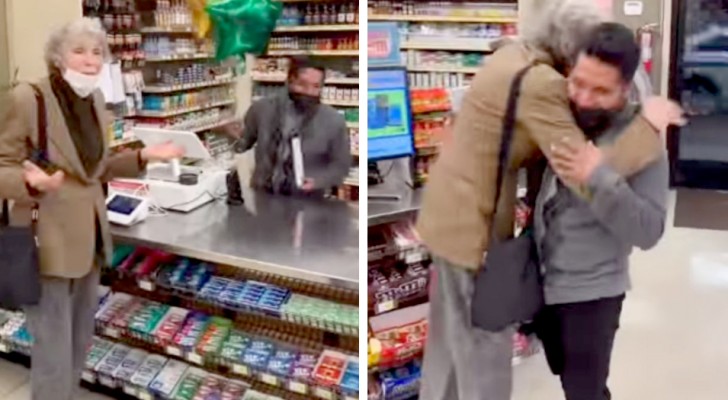 En äldre kvinna vinner $300 på lotto och skänker hälften av pengarna till kassören i butiken där hon köpte lotten