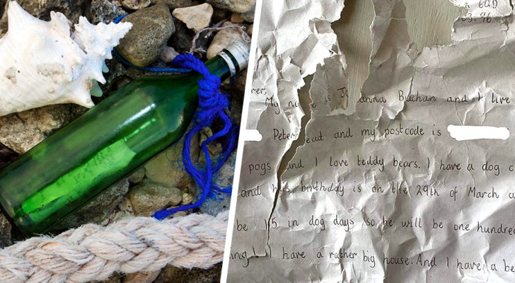 En kvinna hittar ett 25 år gammalt meddelande i en flaska: det var skrivet av en liten flicka