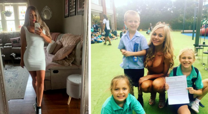 Model mom gets criticized for how she dresses when she goes to school to pick up her 3 children