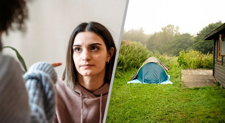 Haar dochter beledigt een dakloze man: ze laat haar midden in de winter buiten in een tent slapen