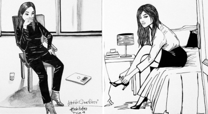 "Postmoderne eenzaamheid”: 15 tekeningen van een kunstenaar die het geluk van alleenstaande vrouwen viert