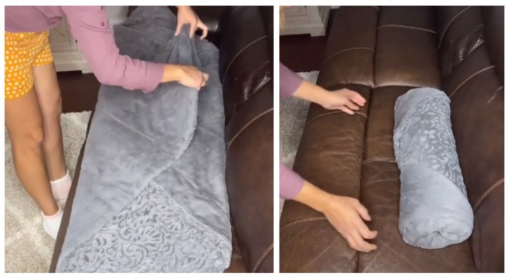 Una coperta che diventa un cuscino? Sì, basta piegarla nel modo giusto