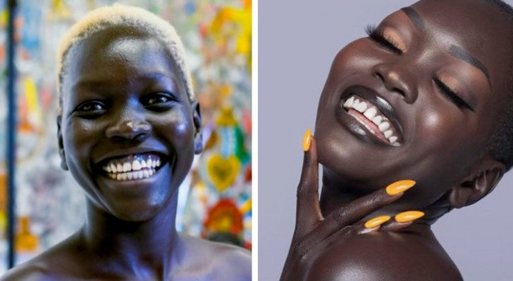 Esta modelo africana tiene el color de la piel tan particular que es llamada "la reina de las tinieblas"